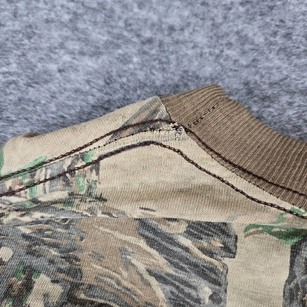 Vintage 90's Realtree T-Shirt‎ Mens 2XL Long Sleeve Camo Single Stitch Pocket